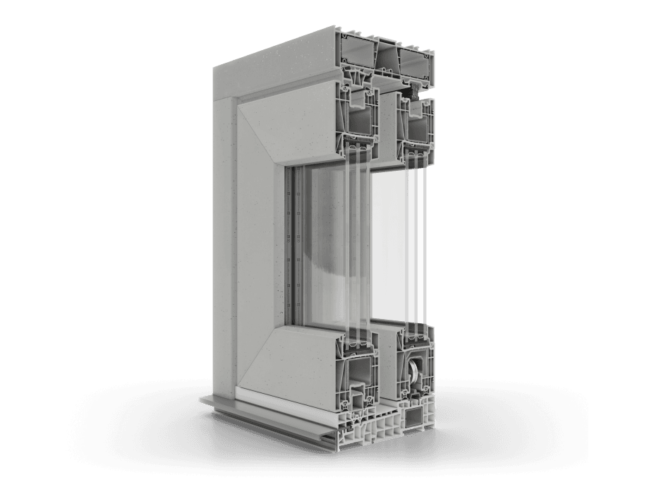 Greta HST Hebe-Schiebe-Tür mit Betonlook und Nullschwelle