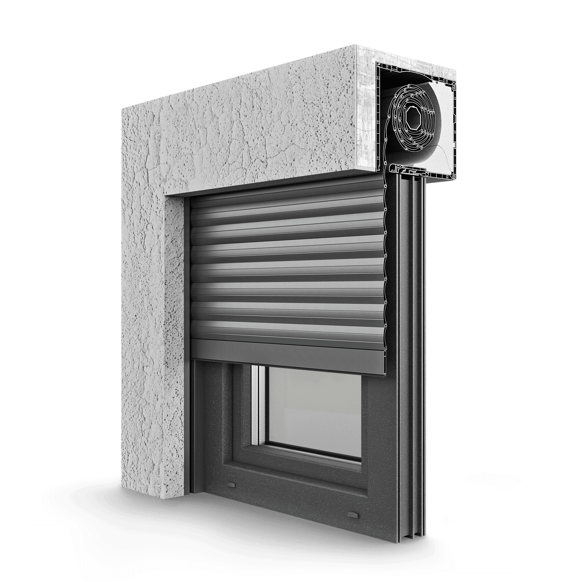 Expert XT Aufsatzrollladen mit doppelter Revisionsklappe